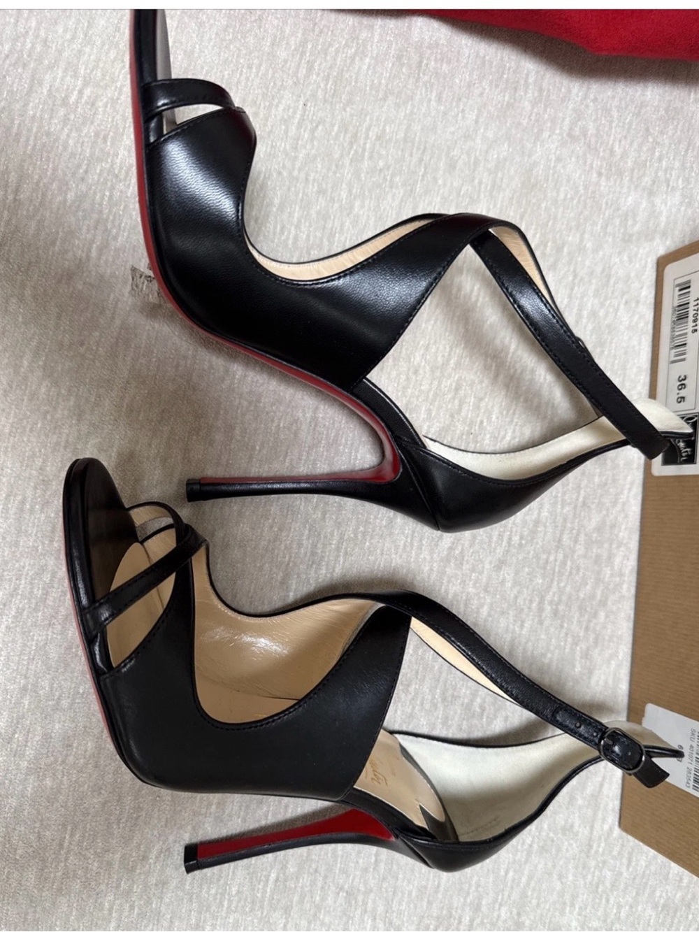Christian Louboutin Malefissima 100 Nappa Leather Heels Black Size 36.5 - Picture 3 of 9